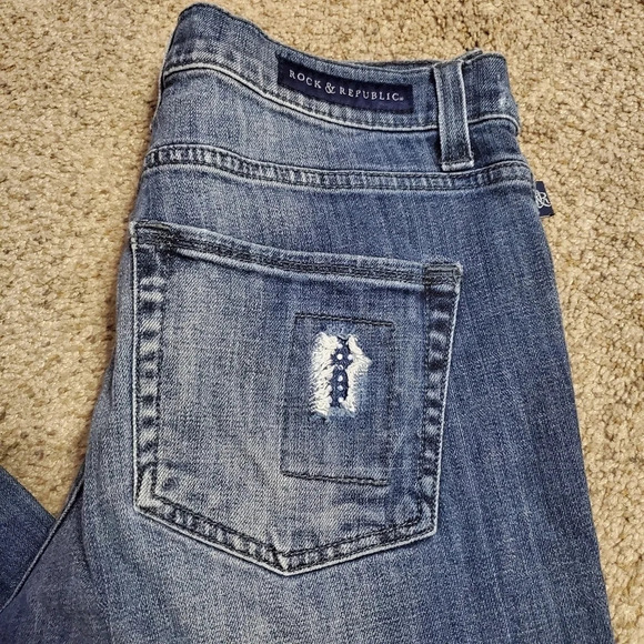 Rock & Republic Women's Berlin Jeans Embellised & Distressed 8 M - Picture 6 of 12
